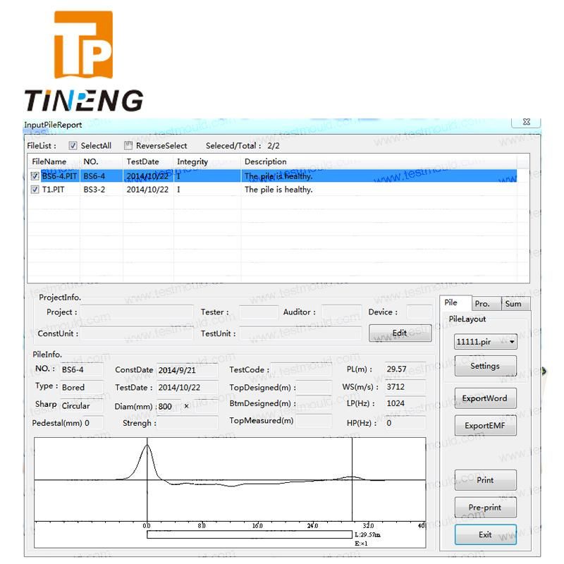 Pile Integrity Tester