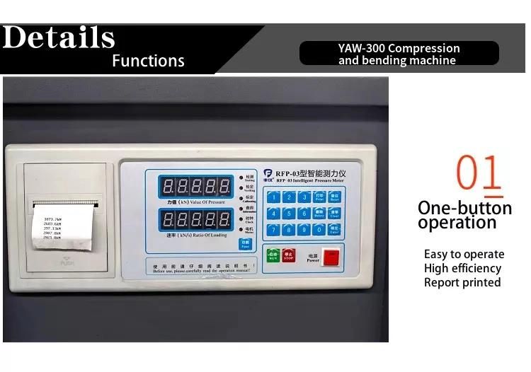 Hydraulic Concrete Brick Compressive Strength Flexural Bending Testing Machine for Building Material Test