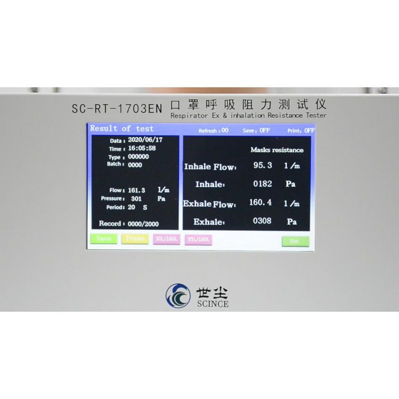 Test Machine for Respiratory Resistance Test of N95 Mask