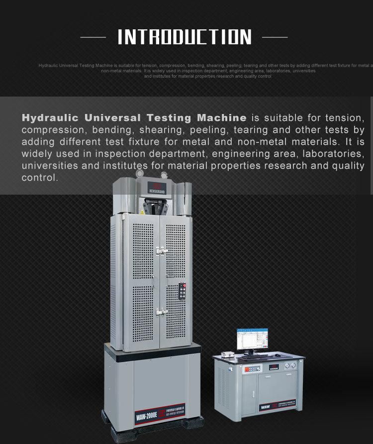 300/600/1000/2000kn Static Tensile Compression Flexure Testing Machine